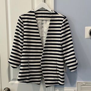 Striped Navy and White Women's Blazer